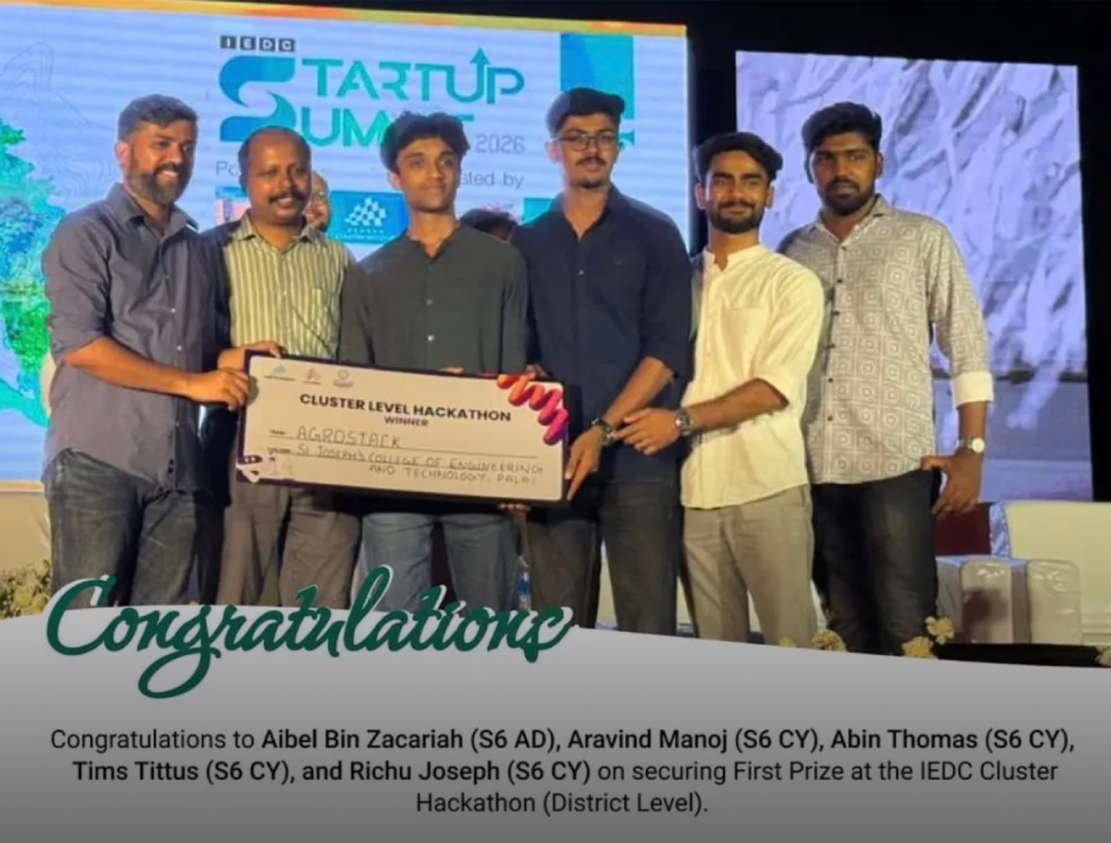 1st Prize - IEDC Cluster Hackathon — award photo